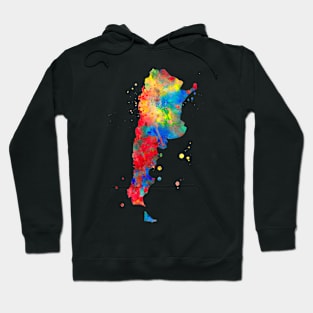 Argentina Watercolor Map Painting Hoodie